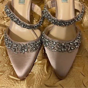 Classy rhinestone slip on shoes